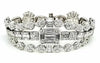 LARGE 16.4CT DIAMOND 18K WHITE GOLD 3D MULTI SHAPE ETERNITY CUFF TENNIS BRACELET