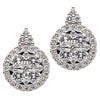 ESTATE 2.0CT DIAMOND 18KT WHITE GOLD 3D ROUND FLOWER CLASSIC SNOWFLAKE EARRINGS