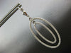 ESTATE LARGE 1.58CT DIAMOND 18KT WHITE GOLD 3D MULTI LINK OVAL HANGING EARRINGS
