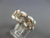 WIDE .54CT DIAMOND & WHITE ENAMEL 14KT ROSE GOLD 3D MULTI LINK ETERNITY FUN RING