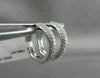 ESTATE .51CT DIAMOND 14KT WHITE GOLD 3D CLASSIC PAVE HOOP HUGGIE LOVE EARRINGS