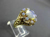 ANTIQUE LARGE AAA OPAL 14KT YELLOW GOLD FILIGREE CLUSTER FLOWER RING #23329