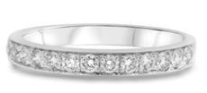 ESTATE .45CT DIAMOND 14K WHITE GOLD ROUND CHANNEL PRONG CLASSIC ANNIVERSARY RING