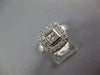 WIDE 1.0CT DIAMOND 14KT WHITE GOLD PRINCESS & ROUND DOUBLE HALO ENGAGEMENT RING