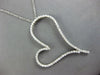 ESTATE EXTRA LARGE 1.90CT DIAMOND 14KT WHITE GOLD 3D OPEN HEART SIDEWAYS PENDANT