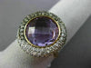 ESTATE LARGE 4.51CT WHITE CHOCOLATE FANCY DIAMOND AMETHYST 14KT YELLOW GOLD RING