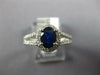 1.65CT DIAMOND & AAA SAPPHIRE 14KT WHITE GOLD OVAL & ROUND HALO ENGAGEMENT RING