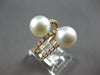 LARGE .33CT DIAMOND & AAA SOUTH SEA PEARL 18KT ROSE GOLD 3 ROW CRISS CROSS RING