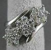 ESTATE .85CTW DIAMOND 3 CLUSTER STAR 14KT WHITE GOLD COCKTAIL RING F/G VS #17147