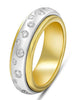 ESTATE .57CT DIAMOND 18KT 2 TONE GOLD 3D CLASSIC ETOILE WEDDING ANNIVERSARY RING
