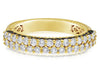 .85CT DIAMOND 18KT YELLOW GOLD ROUND 2 ROW SHARED PRONG WEDDING ANNIVERSARY RING