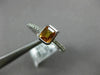 ESTATE .70CT DIAMOND & CITRINE 14KT WHITE GOLD 3D CLASSIC BEZEL ENGAGEMENT RING