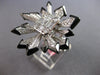 EXTRA LARGE 2.22CT DIAMOND & BLACK ENAMEL 18KT WHITE GOLD ROUND & BAGUETTE RING