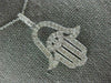 LARGE 1.03CT DIAMOND 14KT WHITE GOLD HAMSA LUCKY PENDANT #22067