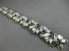 ANTIQUE 28.30CT DIAMOND & AAA SAPPHIRE PLATINUM 3D FLOWER OPEN FILIGREE BRACELET