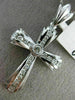 ESTATE LARGE .95CT DIAMOND 14KT WHITE GOLD 3D CHANNEL BEZEL CROSS PENDANT #26068