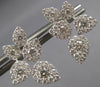 ESTATE 1.33CT DIAMOND 14KT WHITE GOLD 3D MULTI LEAF CLASSIC HANGING EARRINGS