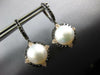 1.64CT WHITE & BLACK DIAMOND & SOUTH SEA PEARL 18KT BLACK GOLD HANGING EARRINGS