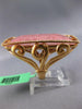 ESTATE EXTRA LARGE .82CT DIAMOND & AAA PINK QUARTZ 18KT ROSE GOLD FILIGREE RING