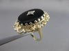 ANTIQUE VICTORIAN OLD MINE DIAMOND ONYX 14K Y GOLD FILIGREE COCKTAIL RING #20714