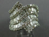 ESTATE LARGE 3.52CT ROUND & BAGUETTE DIAMOND 18KT WHITE GOLD 3D MULTI WAVE RING