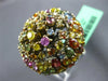 ESTATE EXTRA LARGE 7.0CT AAA MULTI COLOR SAPPHIRE 18K YELLOW GOLD 3D FLOWER RING