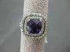 ESTATE LARGE 2.80CT DIAMOND & AAA AMETHYST 14KT WHITE GOLD DOUBLE 3D HALO RING
