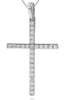 ESTATE .34CT DIAMOND 14KT WHITE GOLD 3D ROUND CLASSIC CROSS FLOATING PENDANT