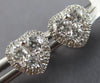 ESTATE 1.01CT DIAMOND 18KT WHITE GOLD HEART SHAPE HALO INVISIBLE STUD EARRINGS