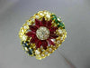 LARGE 3.80CT DIAMOND AAA MULTI GEM 18KT YELLOW GOLD 3D MULTI FLOWER FUN RING E/F