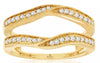 .25CT DIAMOND 14KT YELLOW GOLD 3D FILIGREE SWIRL V SHAPE INSERT ANNIVERSARY RING