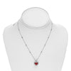 LARGE 4.18CT DIAMOND & AAA RUBY 18KT WHITE GOLD HEART SHAPE BY THE YARD NECKLACE