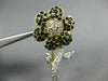 LARGE 3.55CT WHITE & FANCY YELLOW DIAMOND & AAA SAPPHIRE 18KT GOLD FLOWER BROOCH
