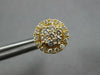 ESTATE .50CT DIAMOND 14K YELLOW GOLD 3D CLASSIC ROUND CLUSTER HALO STUD EARRINGS
