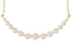 1.0CT DIAMOND 14KT YELLOW GOLD 3D CLASSIC ROUND SHARED PRONG GRADUATING NECKLACE