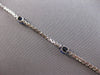 ESTATE 3.18CT DIAMOND & AAA SAPPHIRE 14K WHITE GOLD OVAL & ROUND TENNIS BRACELET