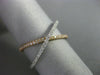 ESTATE WIDE .22CT DIAMOND 18KT WHITE & ROSE GOLD 3D CRISS CROSS X LOVE RING