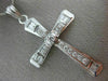 ESTATE LARGE 1.35CT ROUND & BAGUETTE DIAMOND 14KT WHITE GOLD CROSS PENDANT 15977
