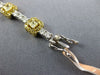 4.67CT WHITE & CANARY DIAMOND 18KT 2 TONE GOLD CUSHION & ROUND TENNIS BRACELET