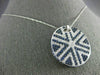 ESTATE LARGE 3.70CT DIAMOND & AAA SAPPHIRE 18K WHITE GOLD 3D ROUND STAR PENDANT