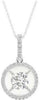 ESTATE .33CT DIAMOND 14KT WHITE GOLD 3D SOLITAIRE ROUND HALO FLOATING PENDANT