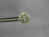ESTATE .53CT DIAMOND 18KT WHITE GOLD 3D 7MM CLUSTER ROUND HALO STUD EARRINGS