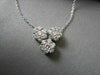 ANTIQUE 1.14CT ROUND CUT DIAMOND 14KT WHITE GOLD CLASSIC TRIPLE FLOWER PENDANT