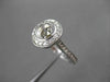 ESTATE .30CT DIAMOND 14K WHITE GOLD HALO BEZEL SEMI MOUNT ENGAGEMENT RING #19230