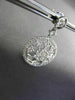 ANTIQUE 1.41CT ROUND DIAMOND 18KT WHITE GOLD FLOWER FILIGREE HANGING EARRINGS