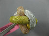 EXTRA LARGE 2.18CT MULTI COLOR DIAMOND 18KT TRI COLOR GOLD 3D CRISS CROSS RING