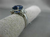 ESTATE LARGE 1.90CT DIAMOND & AAA SAPPHIRE 18KT WHITE GOLD ROUND ENGAGEMENT RING