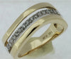 ESTATE WIDE .29CT DIAMOND 14KT YELLOW GOLD 3D CLASSIC SWIRL FUN RING