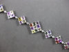 EXTRA LARGE 22CT DIAMOND & AAA MULTI COLOR GEM 18K WHITE GOLD INVISIBLE BRACELET