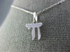 ESTATE SMALL 14KT WHITE GOLD 3D HANDCRAFTED CHAI PENDANT #530